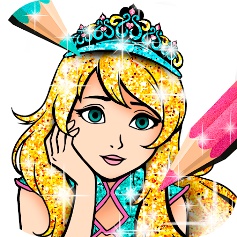Princess Glitter Coloring